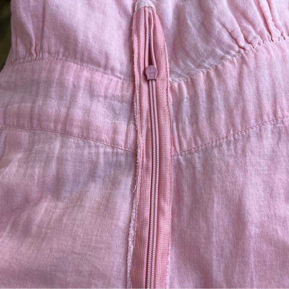 NEON Rose Ruffle V-Neck Pink Fit and Flair Dress with Swiss Dots & Ruffle Hem L - Picture 13 of 14